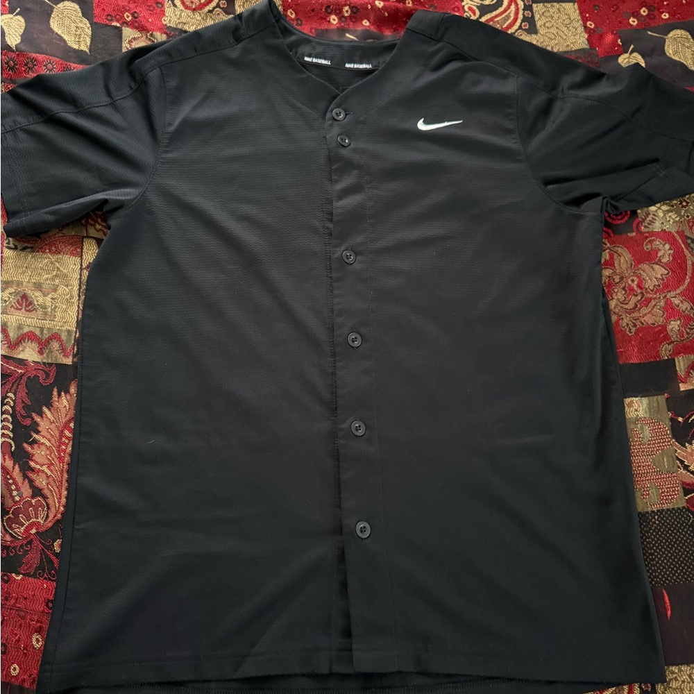 Nike “Nike Baseball” All-Star Wear Black/White Short-Sleeve Baseball Jersey